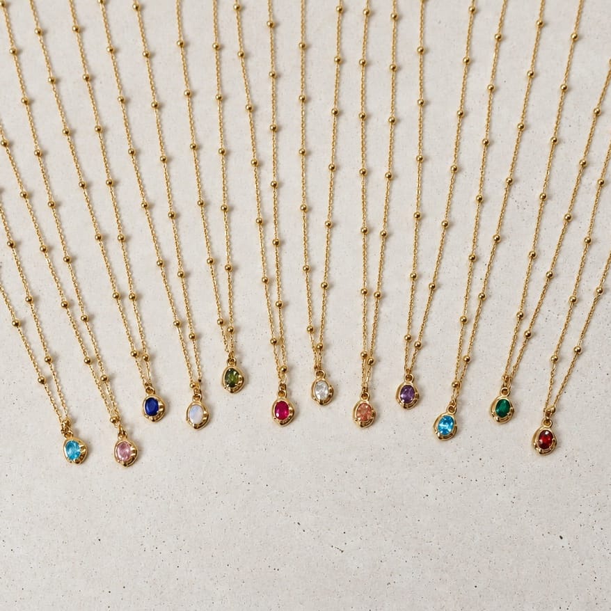 Bohomoon Stainless Steel Kaya Birthstone Necklace