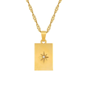 BohoMoon Stainless Steel North Star Necklace Gold