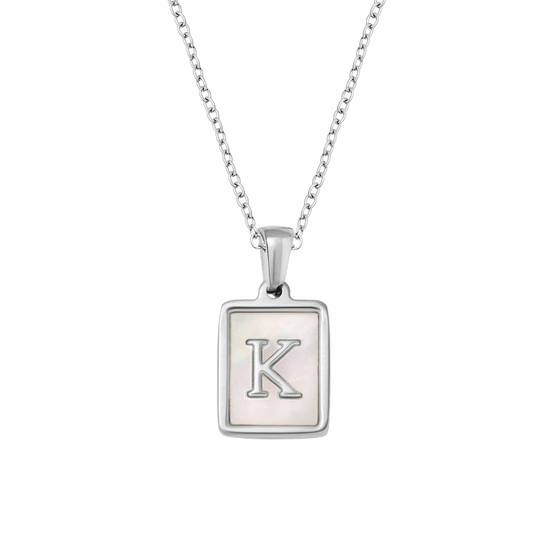 BohoMoon Stainless Steel Kelanhi Initial Necklace Silver / A