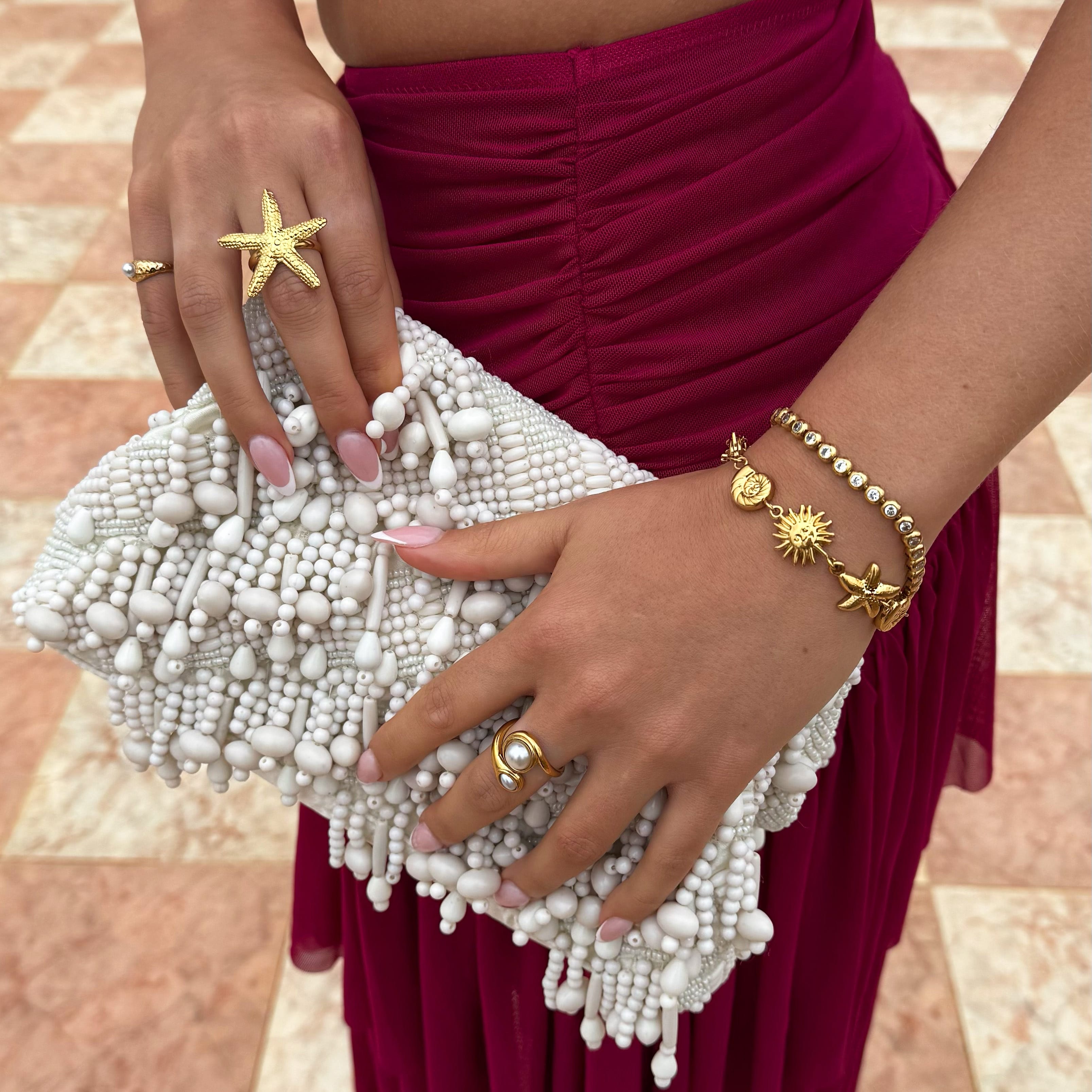 Bohomoon Stainless Steel Kelly Pearl Ring