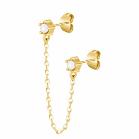 Bohomoon Stainless Steel Kendall Double Pearl Earrings