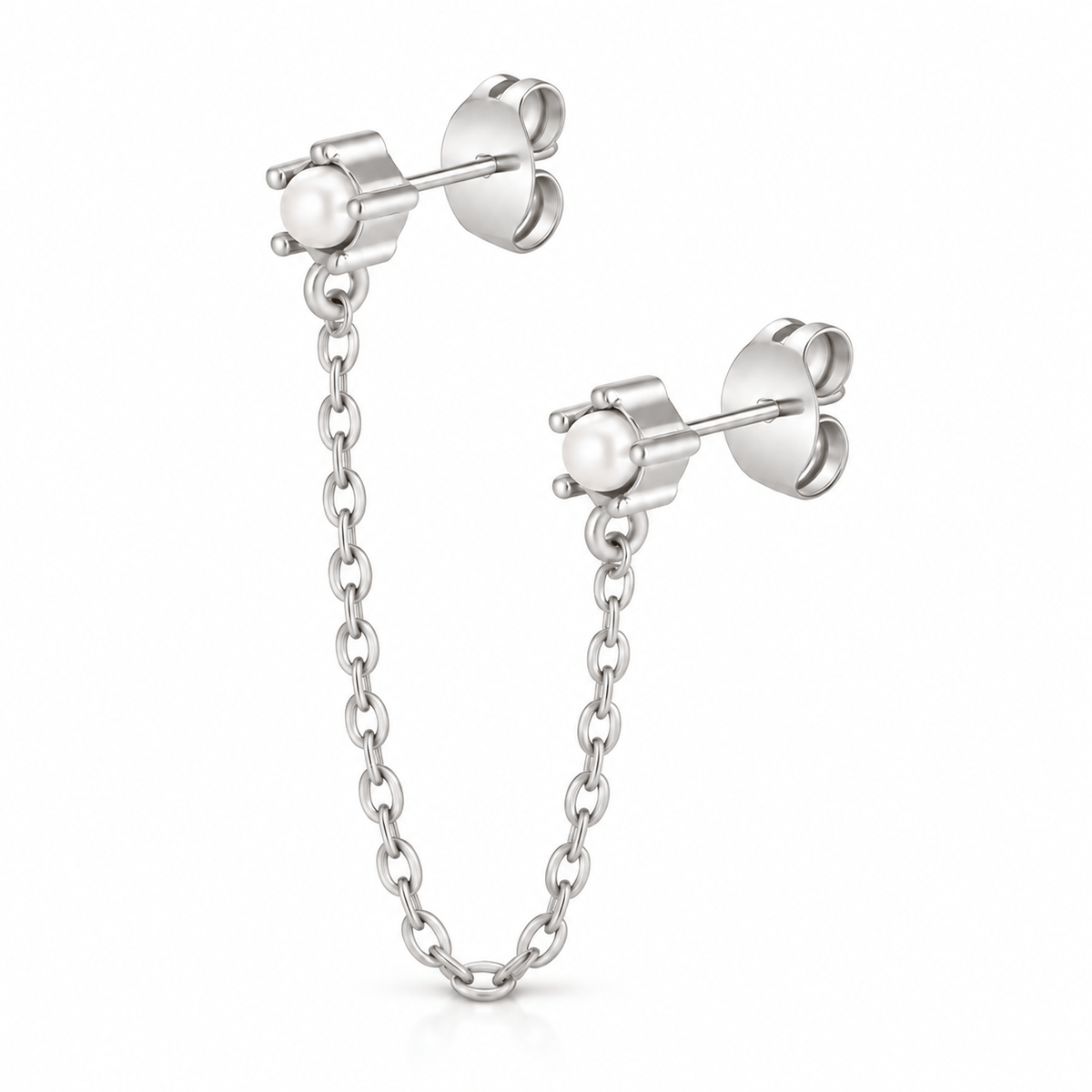 Bohomoon Stainless Steel Kendall Double Pearl Earrings