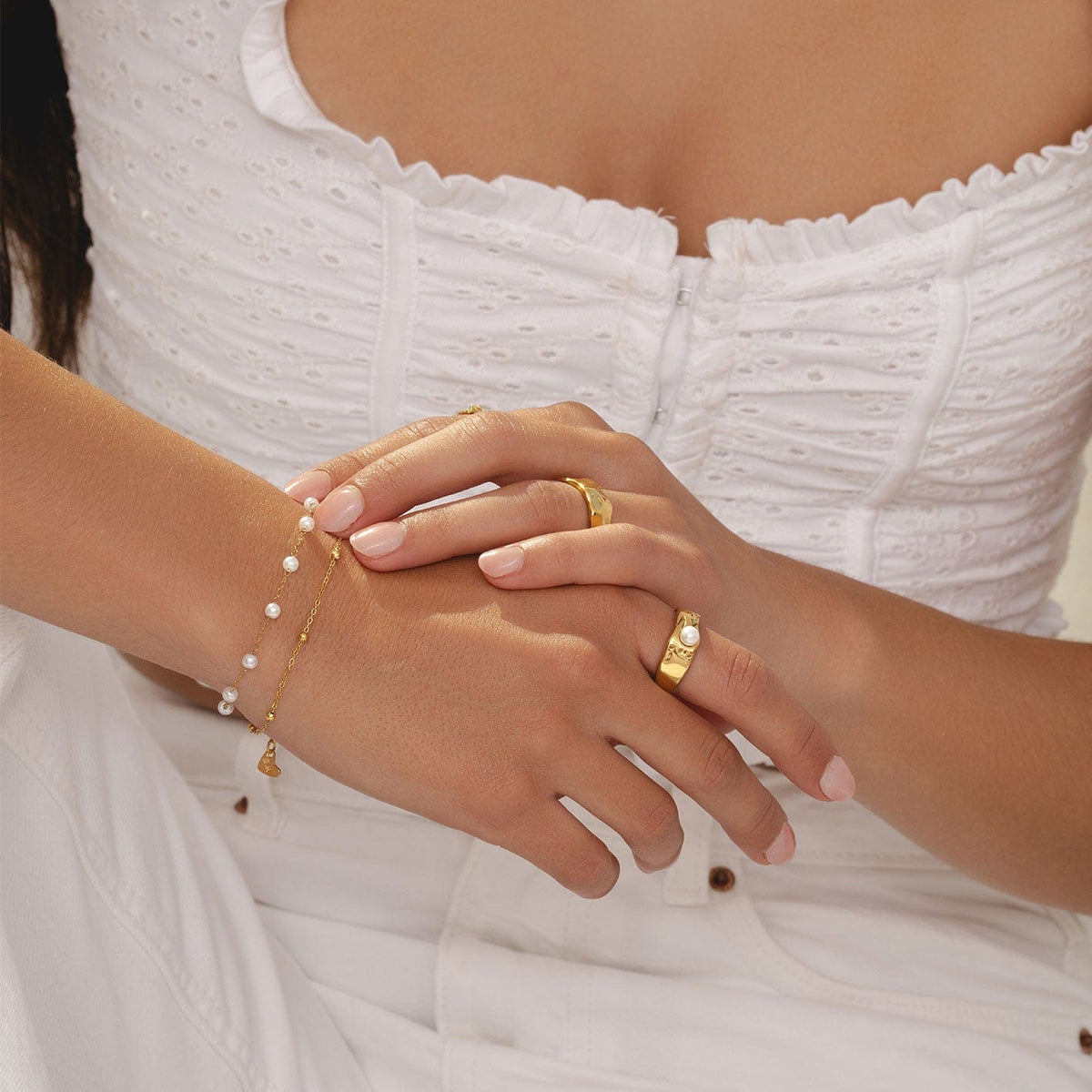 Bohomoon Stainless Steel Kimmie Pearl Bracelet