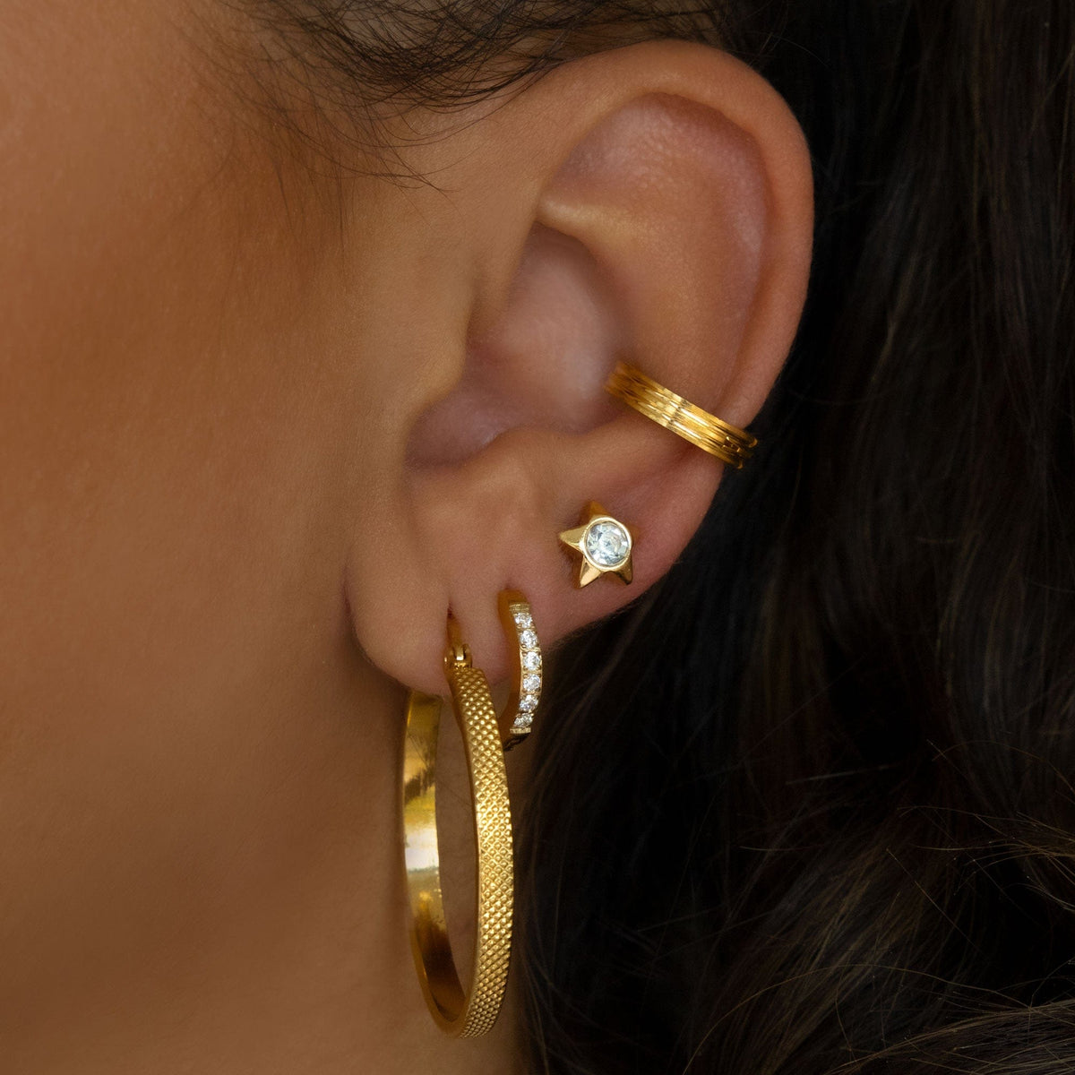 BohoMoon Stainless Steel Kingston Hoop Earrings Gold