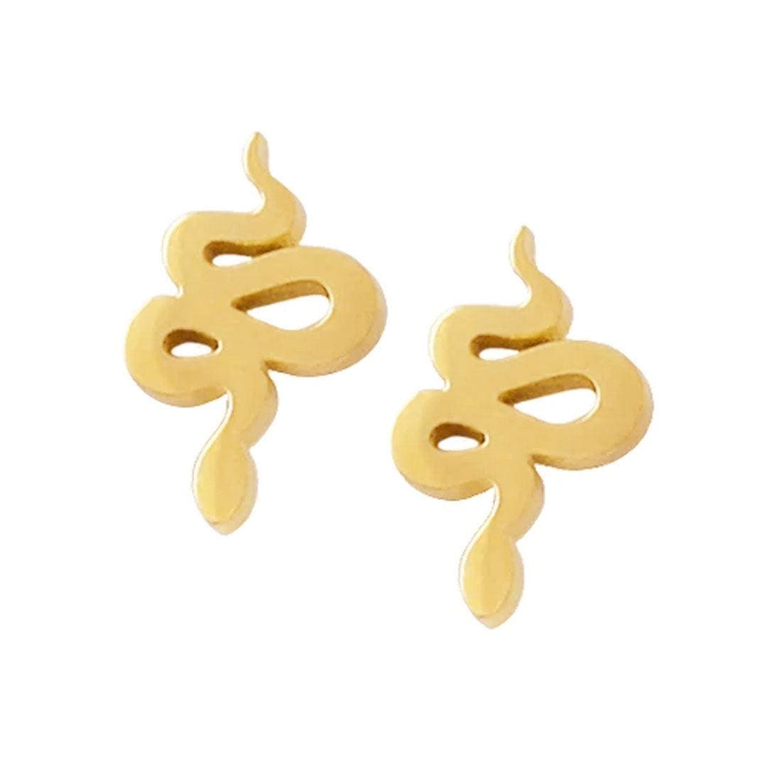 BohoMoon Stainless Steel Laguna Snake Earrings Gold