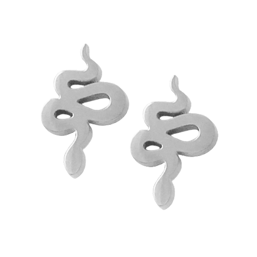 BohoMoon Stainless Steel Laguna Snake Earrings Silver