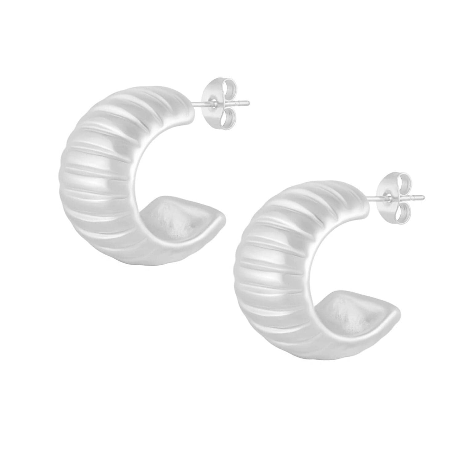 BohoMoon Stainless Steel Lanetta Hoop Earrings Silver