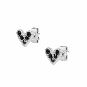 BohoMoon Stainless Steel Last Love Stud Earrings Silver