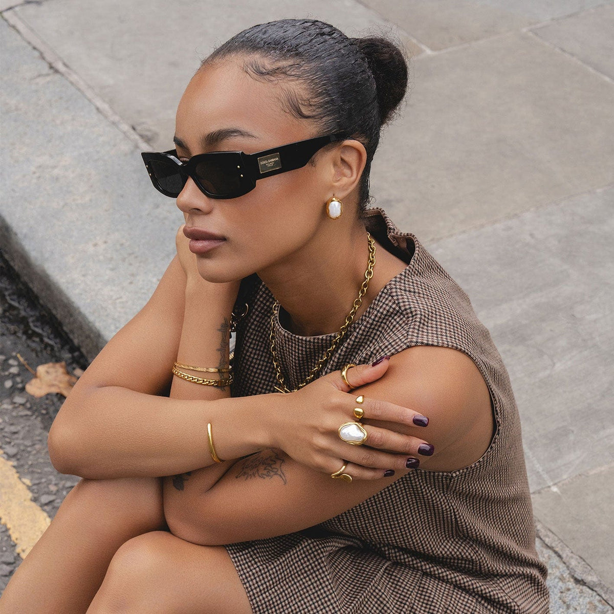 Bohomoon Stainless Steel Laurel Pearl Ring