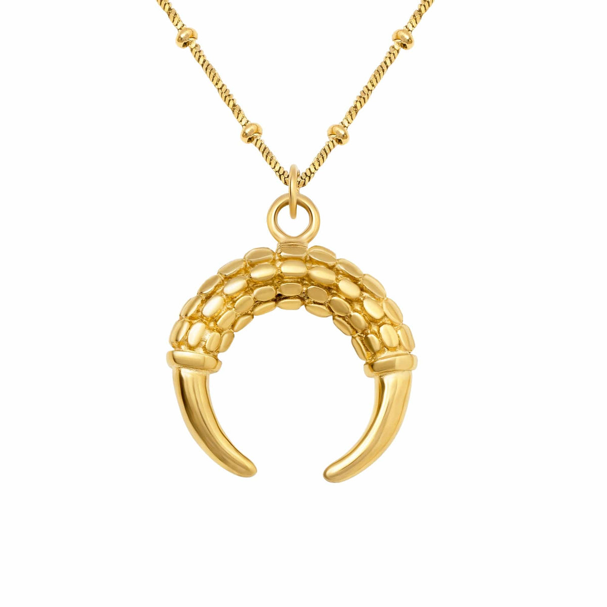BohoMoon Stainless Steel Leia Horn Necklace Gold