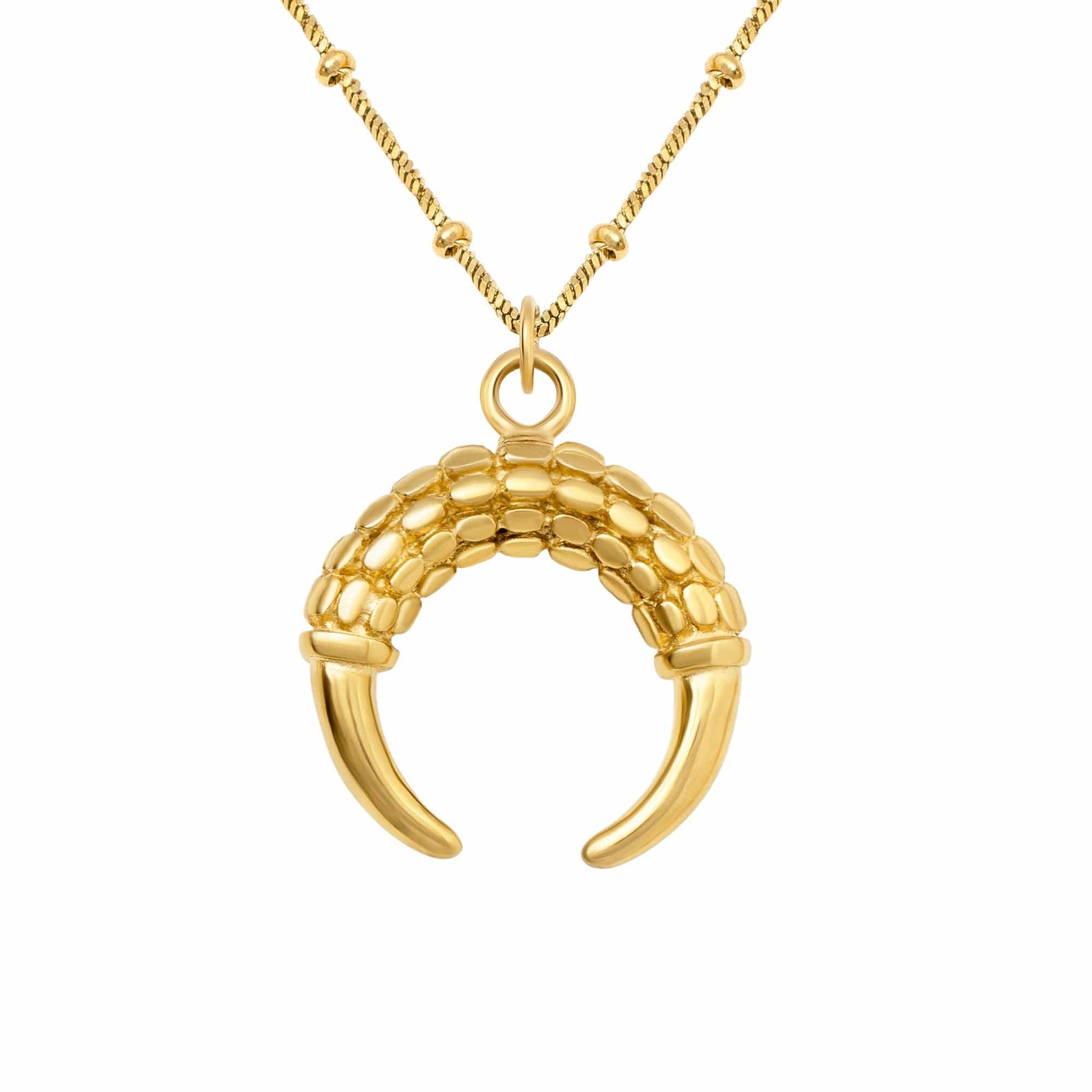 BohoMoon Stainless Steel Leia Horn Necklace Gold