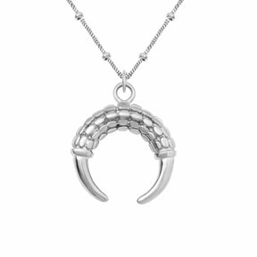 BohoMoon Stainless Steel Leia Horn Necklace Silver
