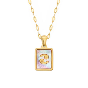 BohoMoon Stainless Steel Leona Zodiac Necklace Gold / Cancer