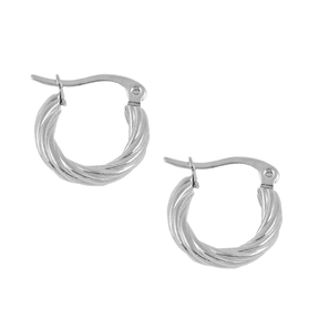 BohoMoon Stainless Steel Lillian Hoop Earrings Silver