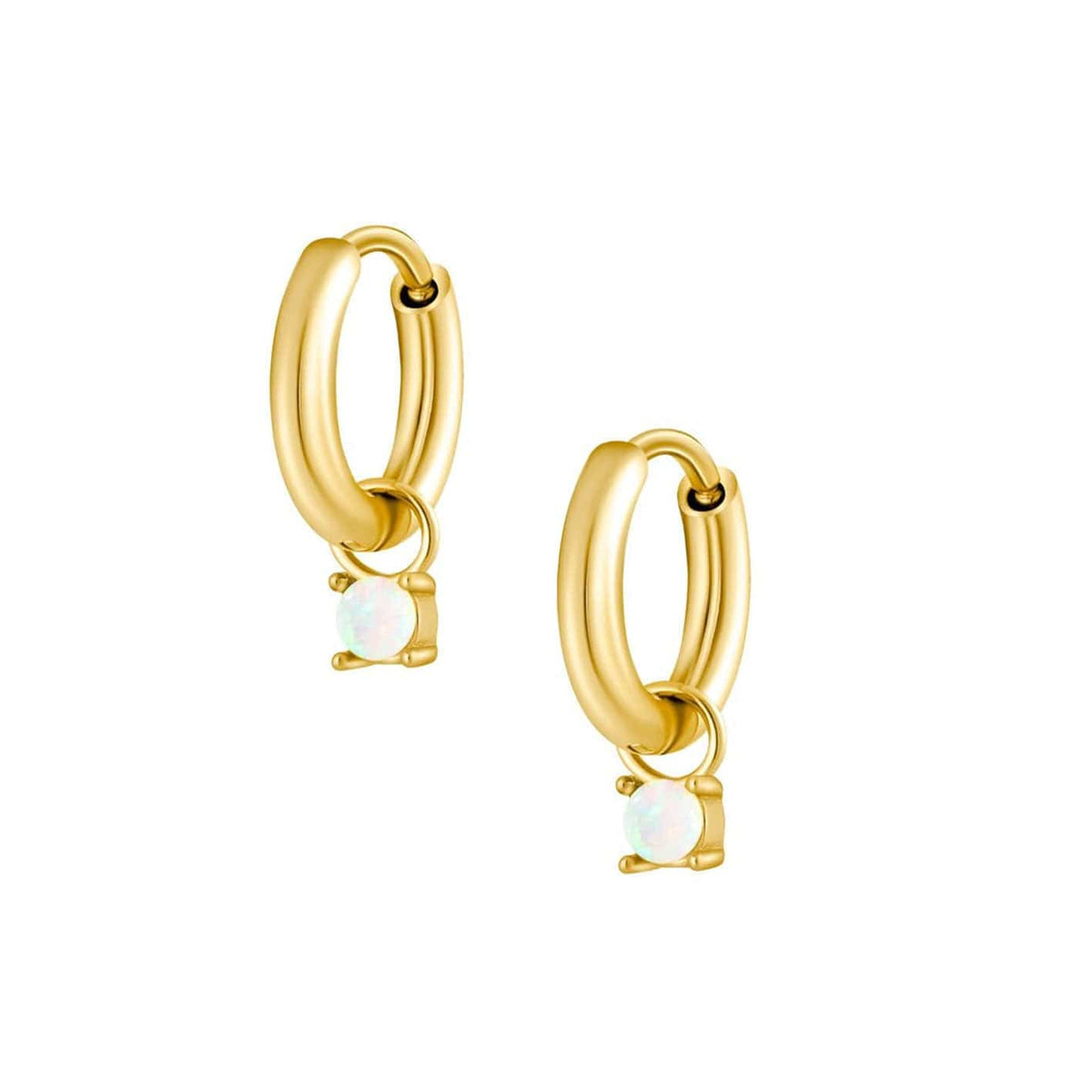 Bohomoon Stainless Steel Lillian Opal Hoop Earrings