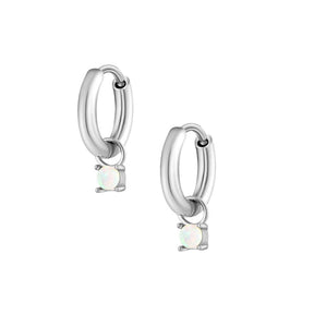 Bohomoon Stainless Steel Lillian Opal Hoop Earrings