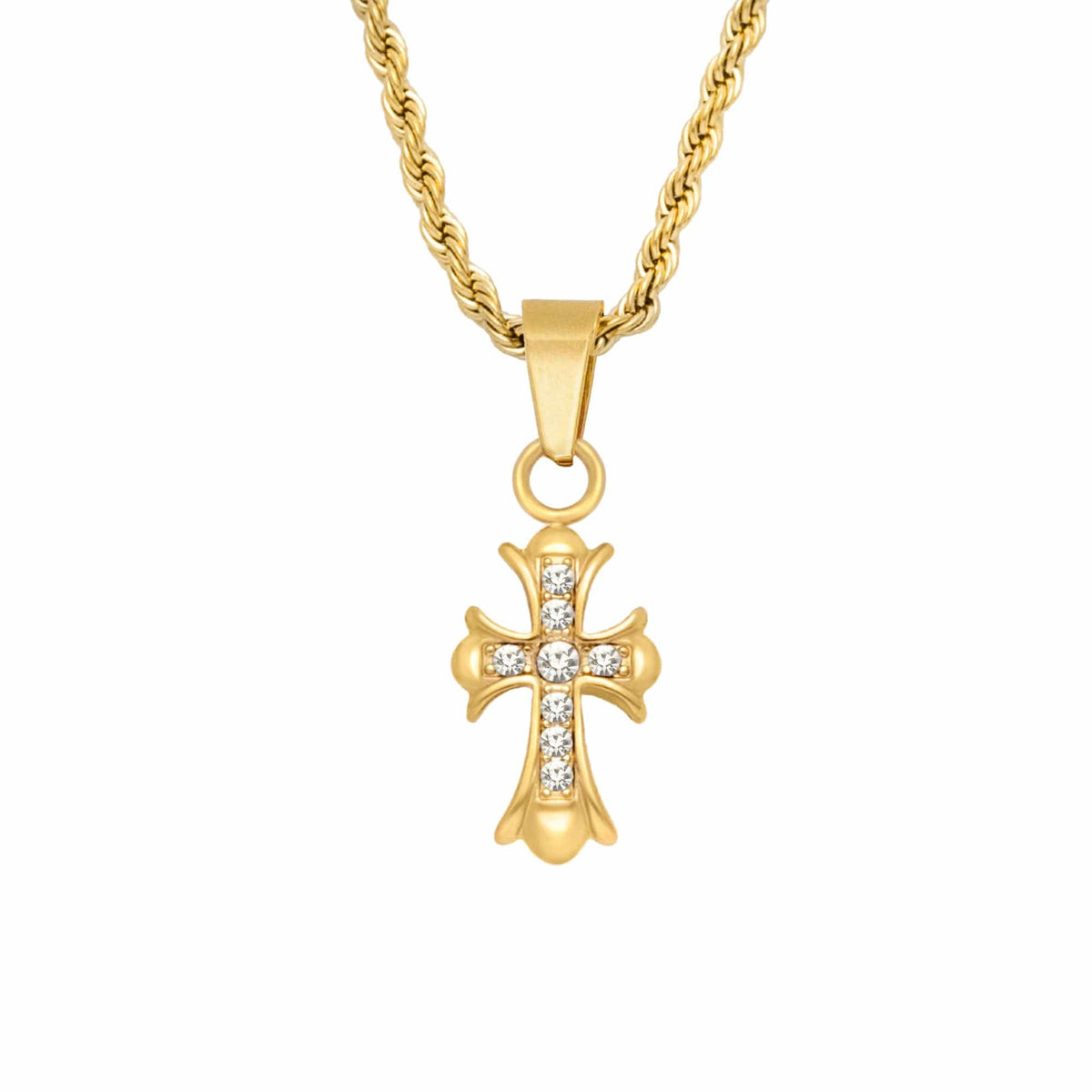 BohoMoon Stainless Steel Lillie Cross Necklace Gold