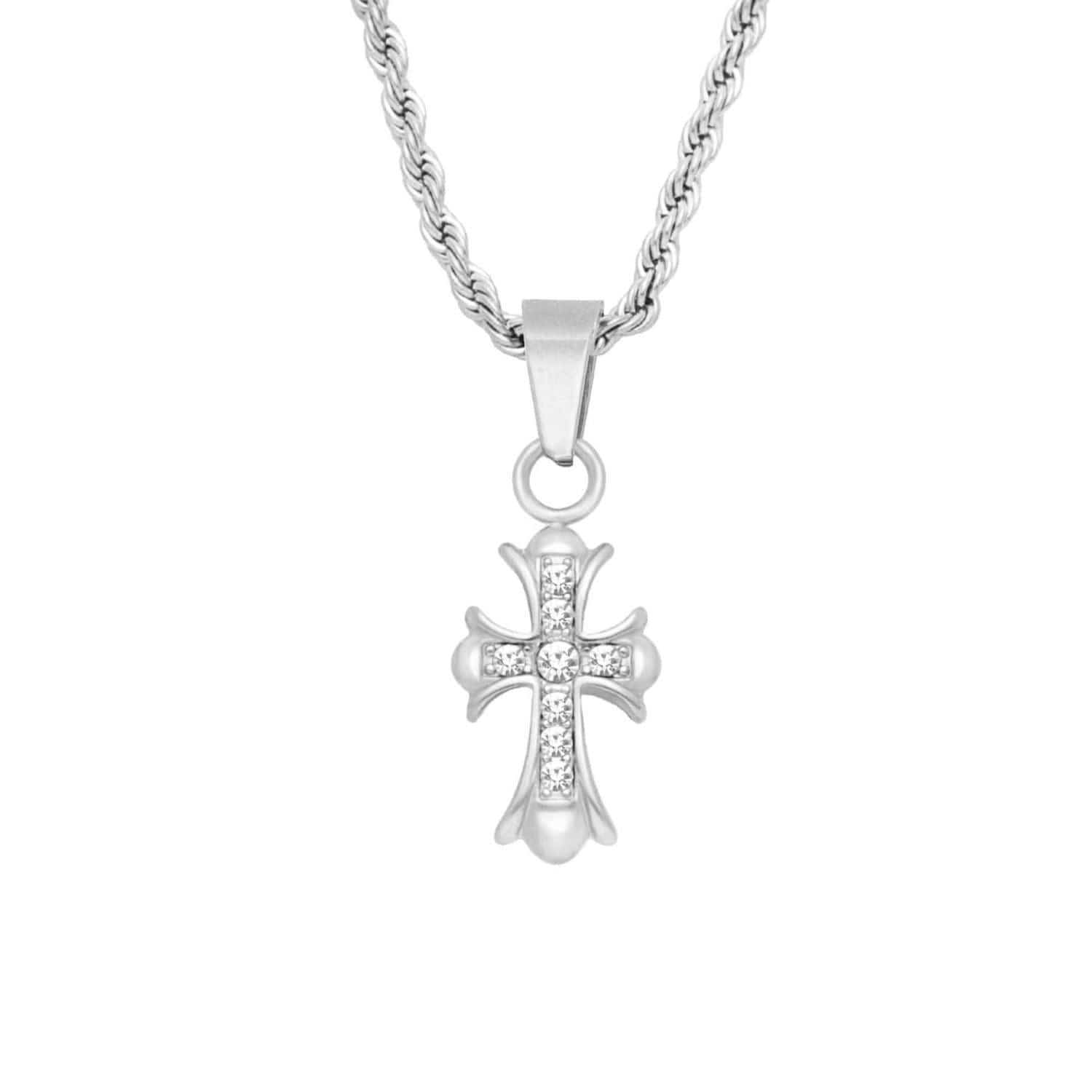BohoMoon Stainless Steel Lillie Cross Necklace Silver