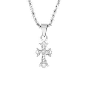 BohoMoon Stainless Steel Lillie Cross Necklace Silver