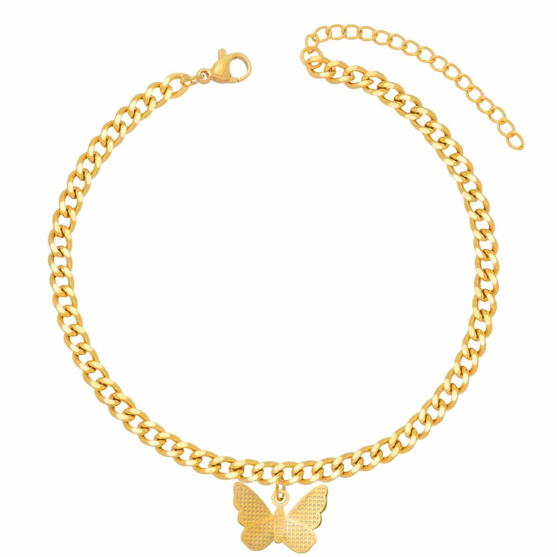 BohoMoon Stainless Steel Lissie Butterfly Anklet Gold