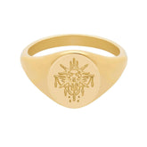 BohoMoon Stainless Steel Live By The Sun Signet Ring Gold / US 5 / UK J / EUR 49 (x small)