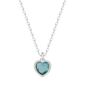 Bohomoon Stainless Steel Love Heart Birthstone Necklace
