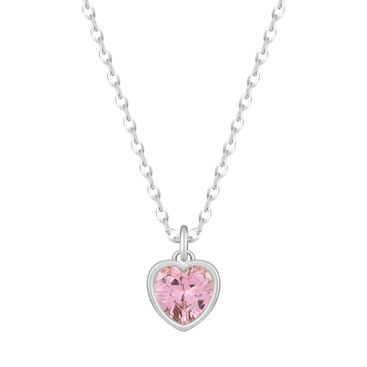 Bohomoon Stainless Steel Love Heart Birthstone Necklace