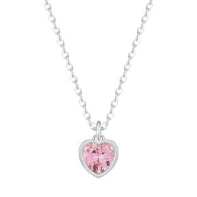 Bohomoon Stainless Steel Love Heart Birthstone Necklace