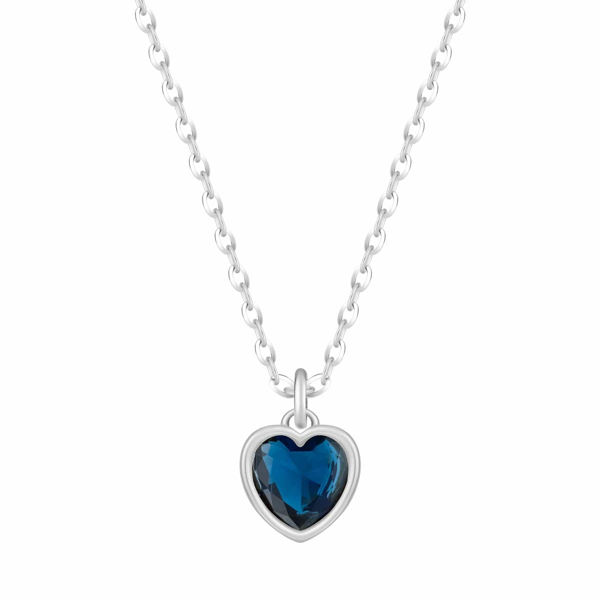 Bohomoon Stainless Steel Love Heart Birthstone Necklace