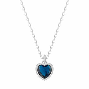 Bohomoon Stainless Steel Love Heart Birthstone Necklace