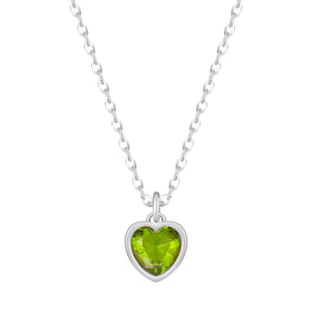 Bohomoon Stainless Steel Love Heart Birthstone Necklace