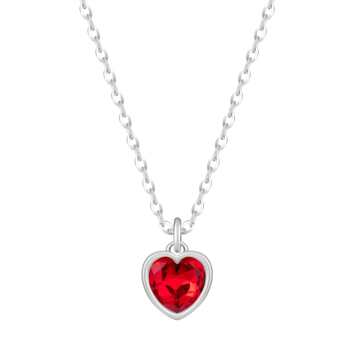 Bohomoon Stainless Steel Love Heart Birthstone Necklace