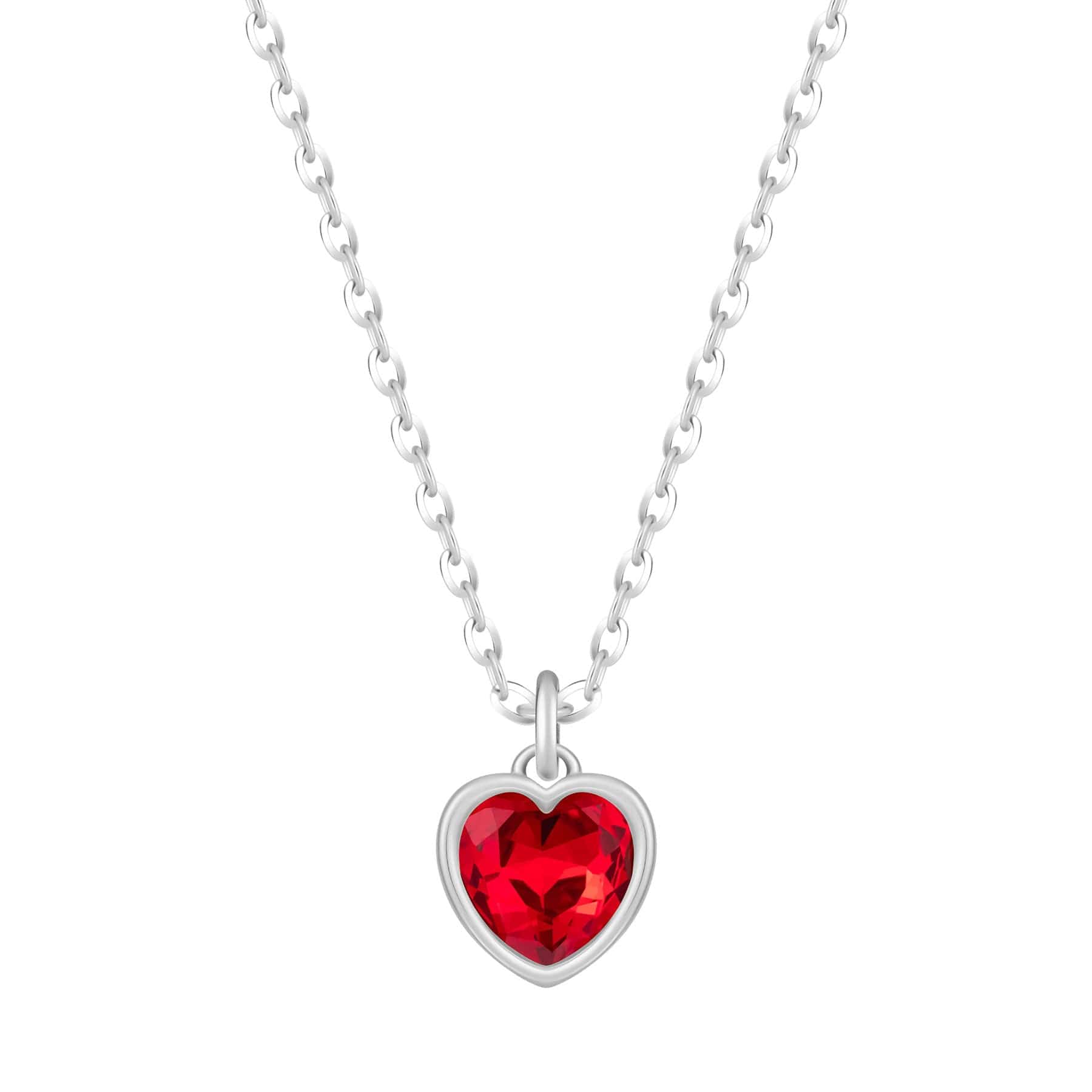 Bohomoon Stainless Steel Love Heart Birthstone Necklace