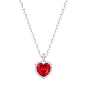 Bohomoon Stainless Steel Love Heart Birthstone Necklace