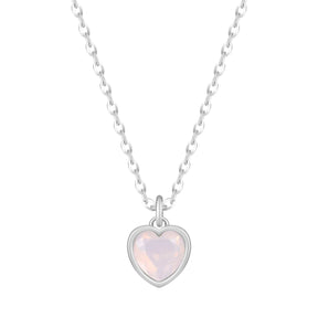 Bohomoon Stainless Steel Love Heart Birthstone Necklace