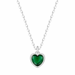 Bohomoon Stainless Steel Love Heart Birthstone Necklace