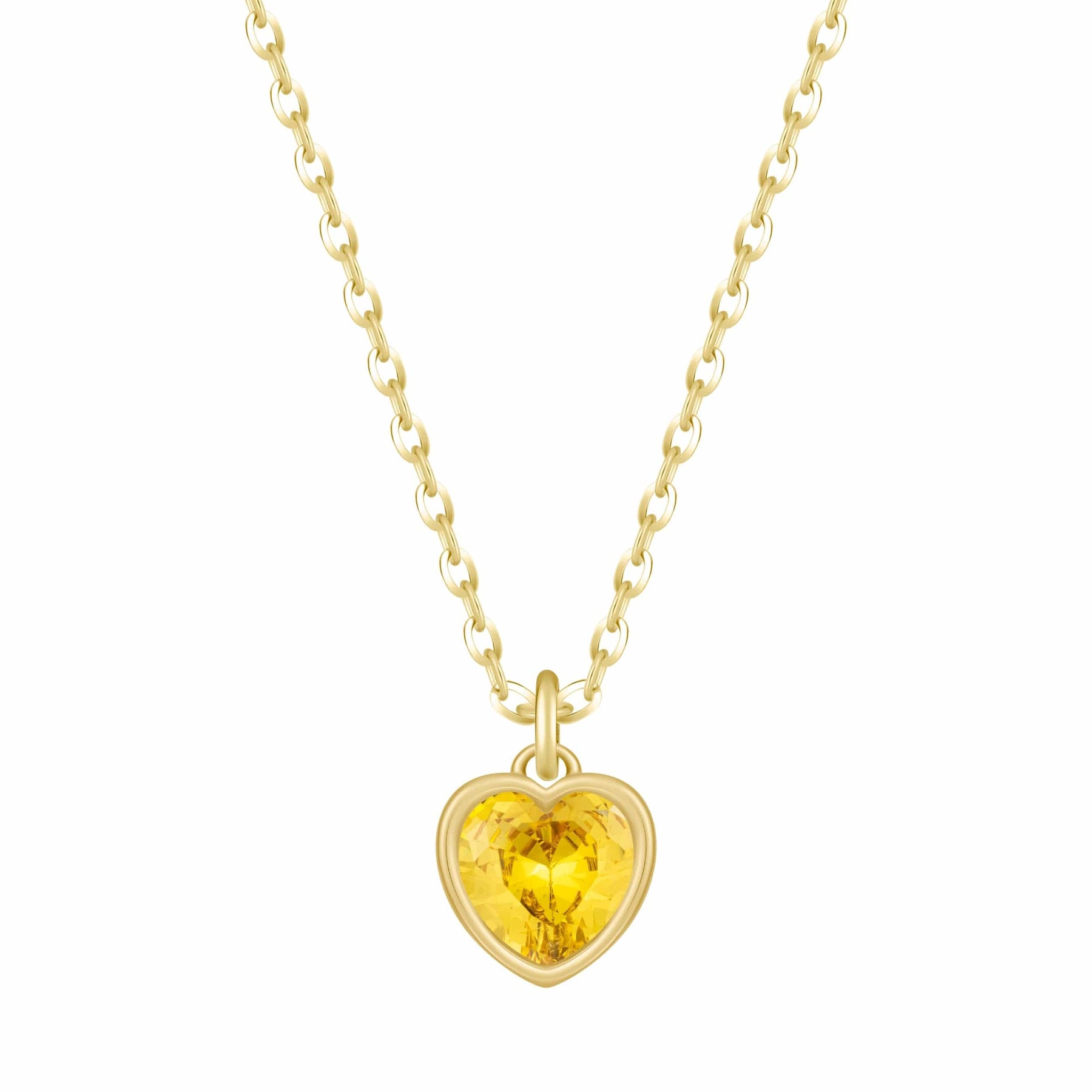 Bohomoon Stainless Steel Love Heart Birthstone Necklace