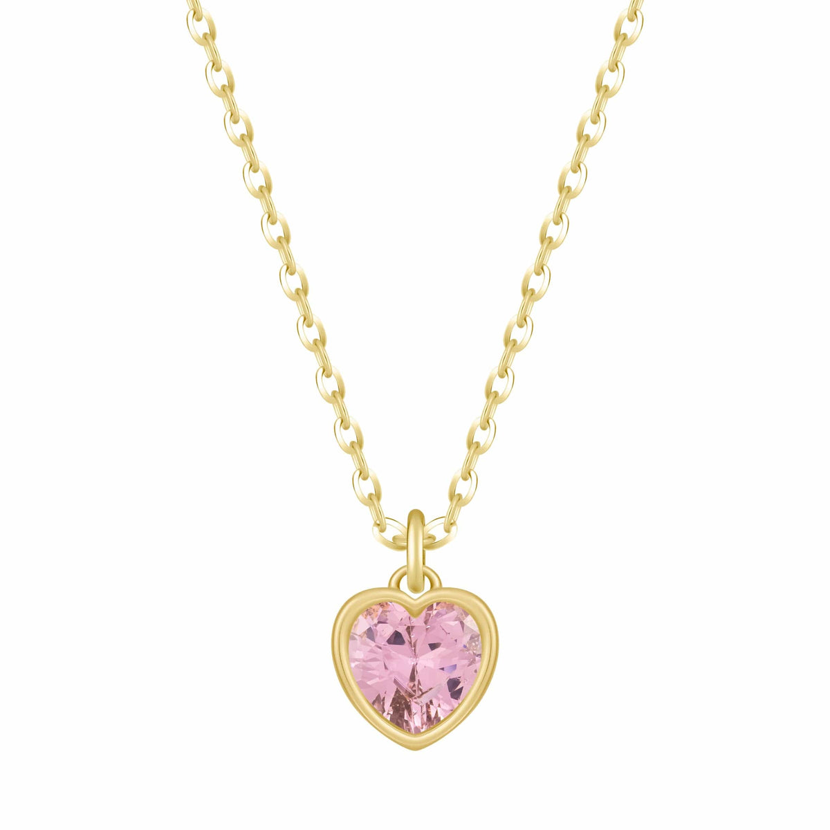 Bohomoon Stainless Steel Love Heart Birthstone Necklace