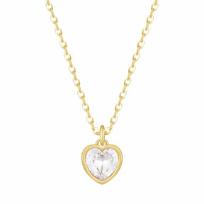 Bohomoon Stainless Steel Love Heart Birthstone Necklace