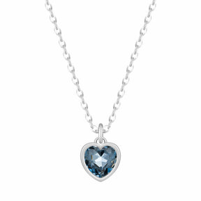 Bohomoon Stainless Steel Love Heart Birthstone Necklace