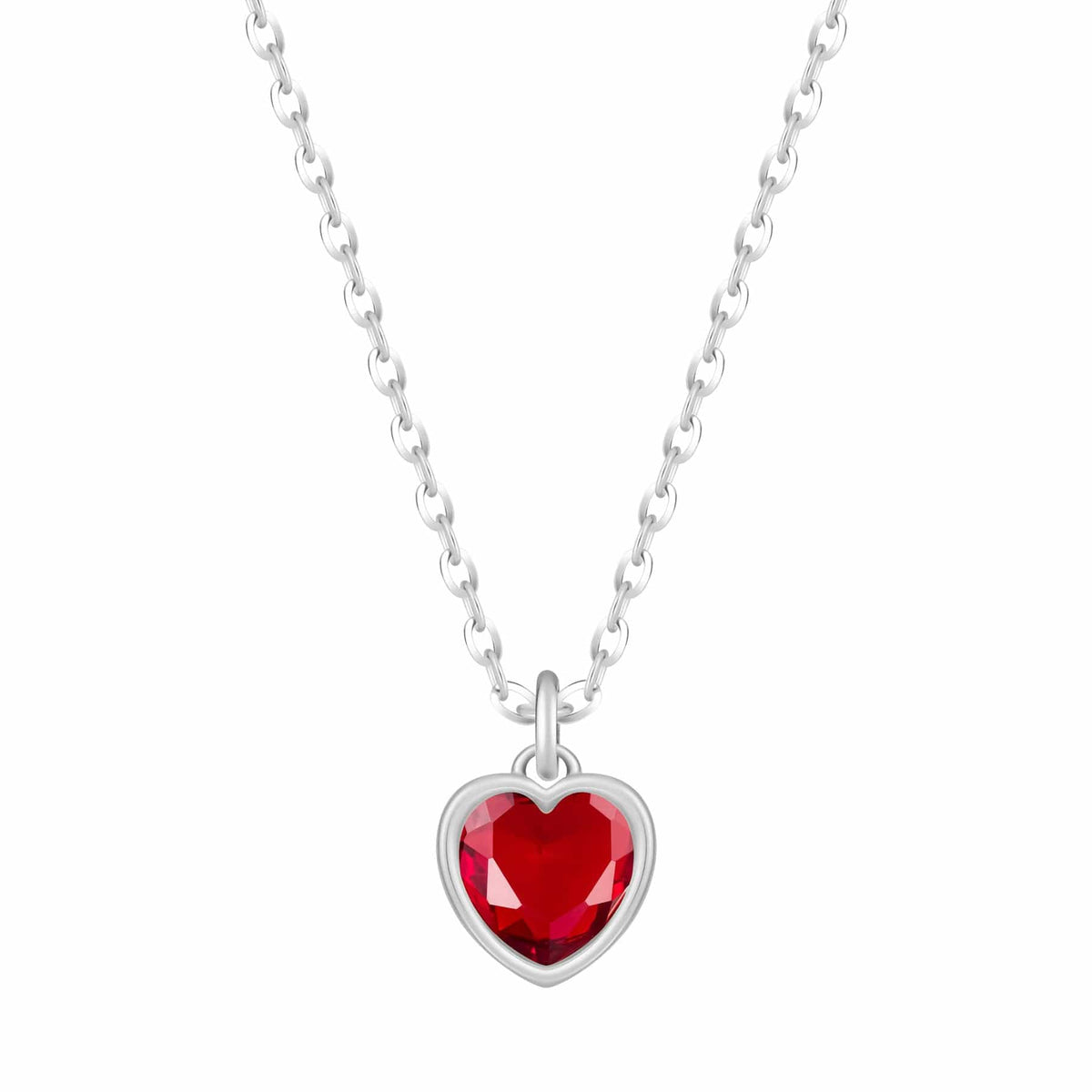 Bohomoon Stainless Steel Love Heart Birthstone Necklace