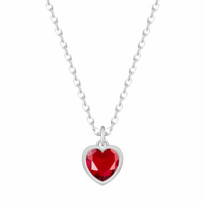 Bohomoon Stainless Steel Love Heart Birthstone Necklace