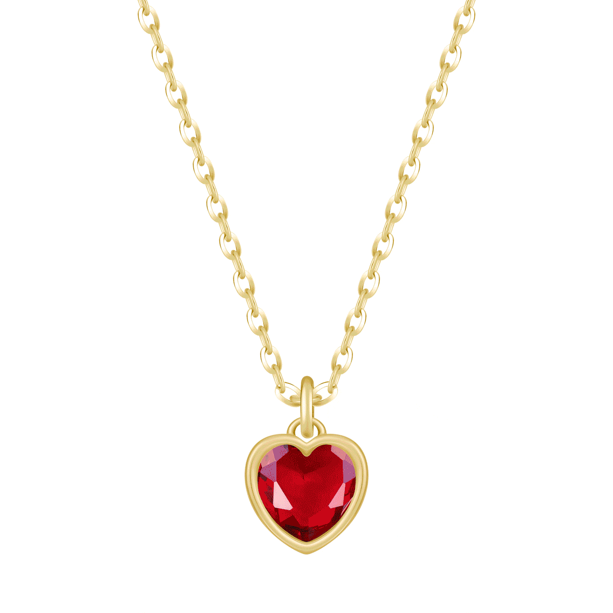 Bohomoon Stainless Steel Love Heart Birthstone Necklace