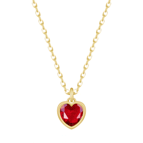 Bohomoon Stainless Steel Love Heart Birthstone Necklace
