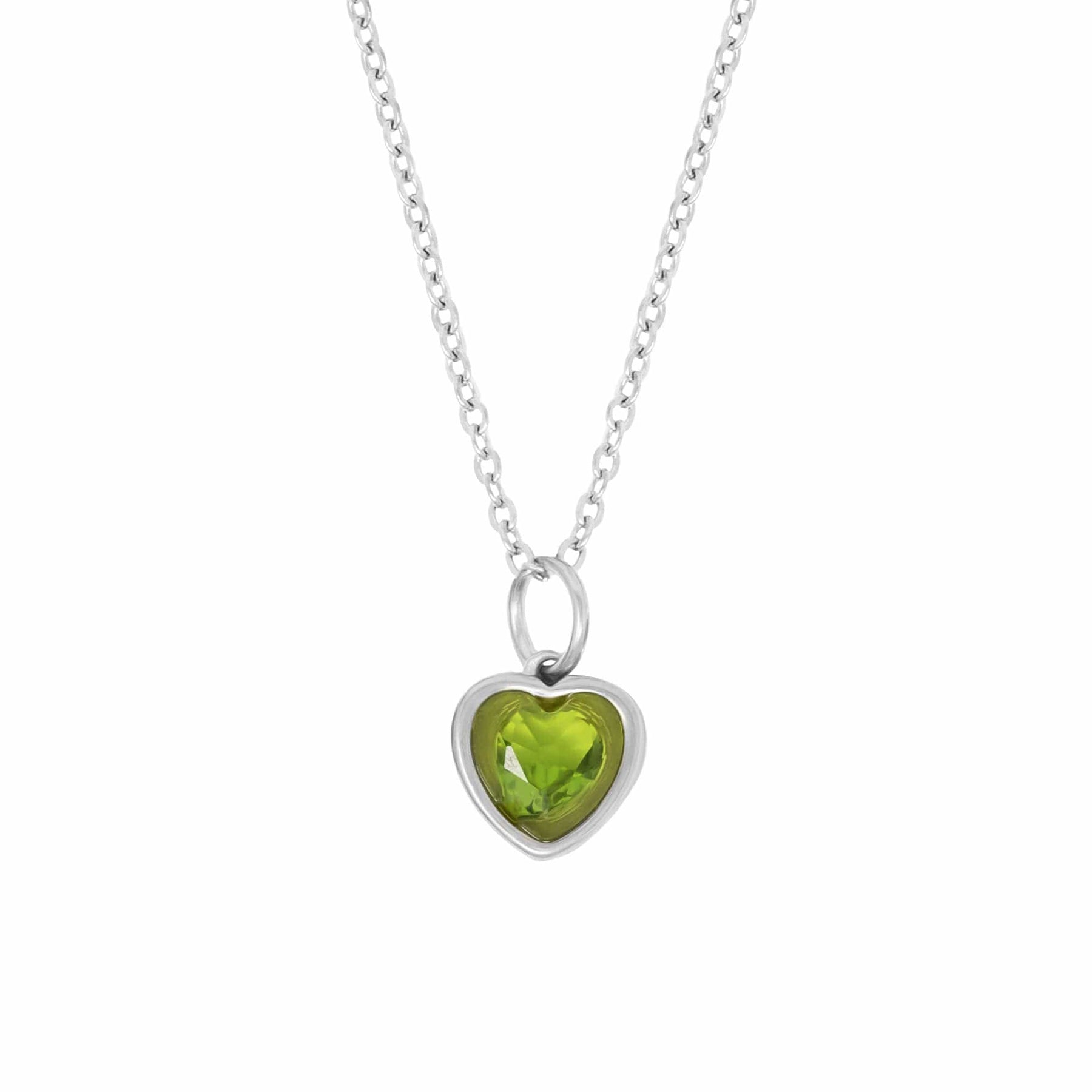 BohoMoon Stainless Steel Love Heart Birthstone Necklace