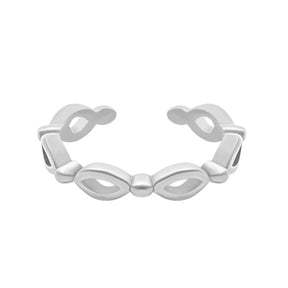 BohoMoon Stainless Steel Lullaby Midi Ring Silver