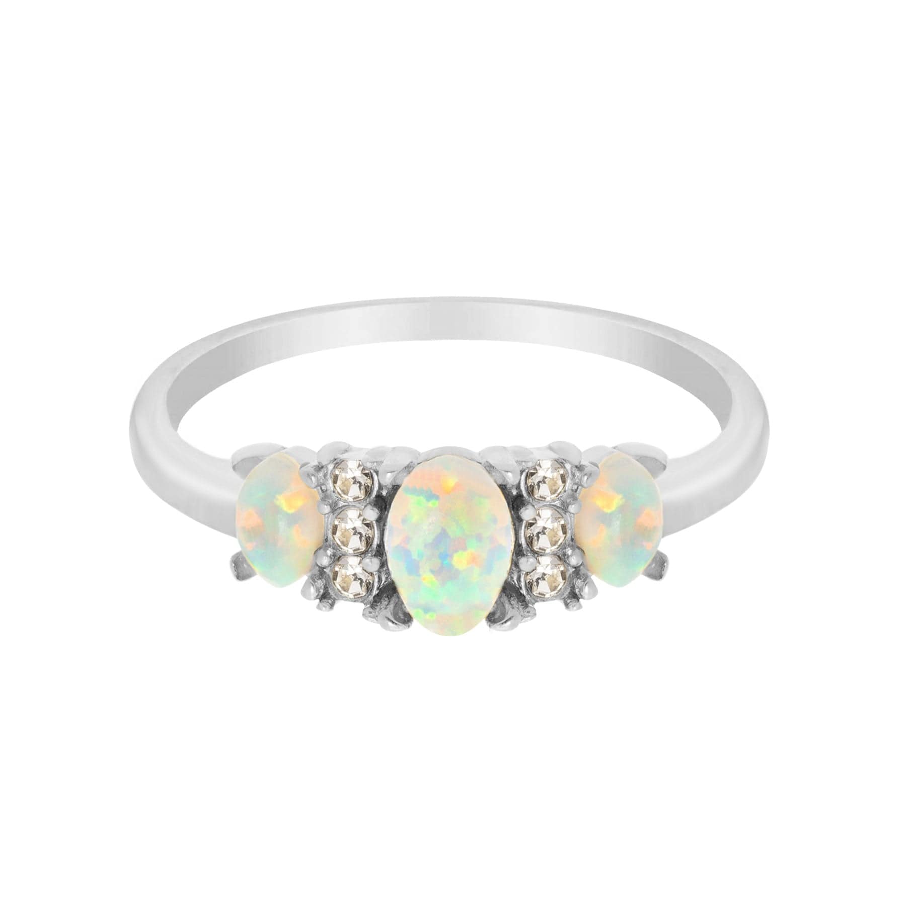 BohoMoon Stainless Steel Lumi Opal Ring Silver / US 6 / UK L / EUR 51 (small)