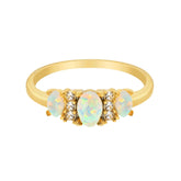 BohoMoon Stainless Steel Lumi Opal Ring Gold / US 6 / UK L / EUR 51 (small)