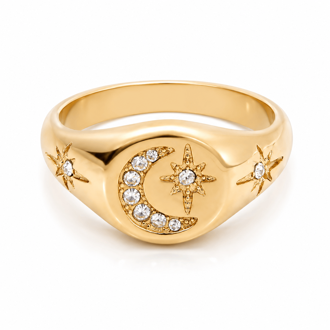Luna Moon Signet Ring