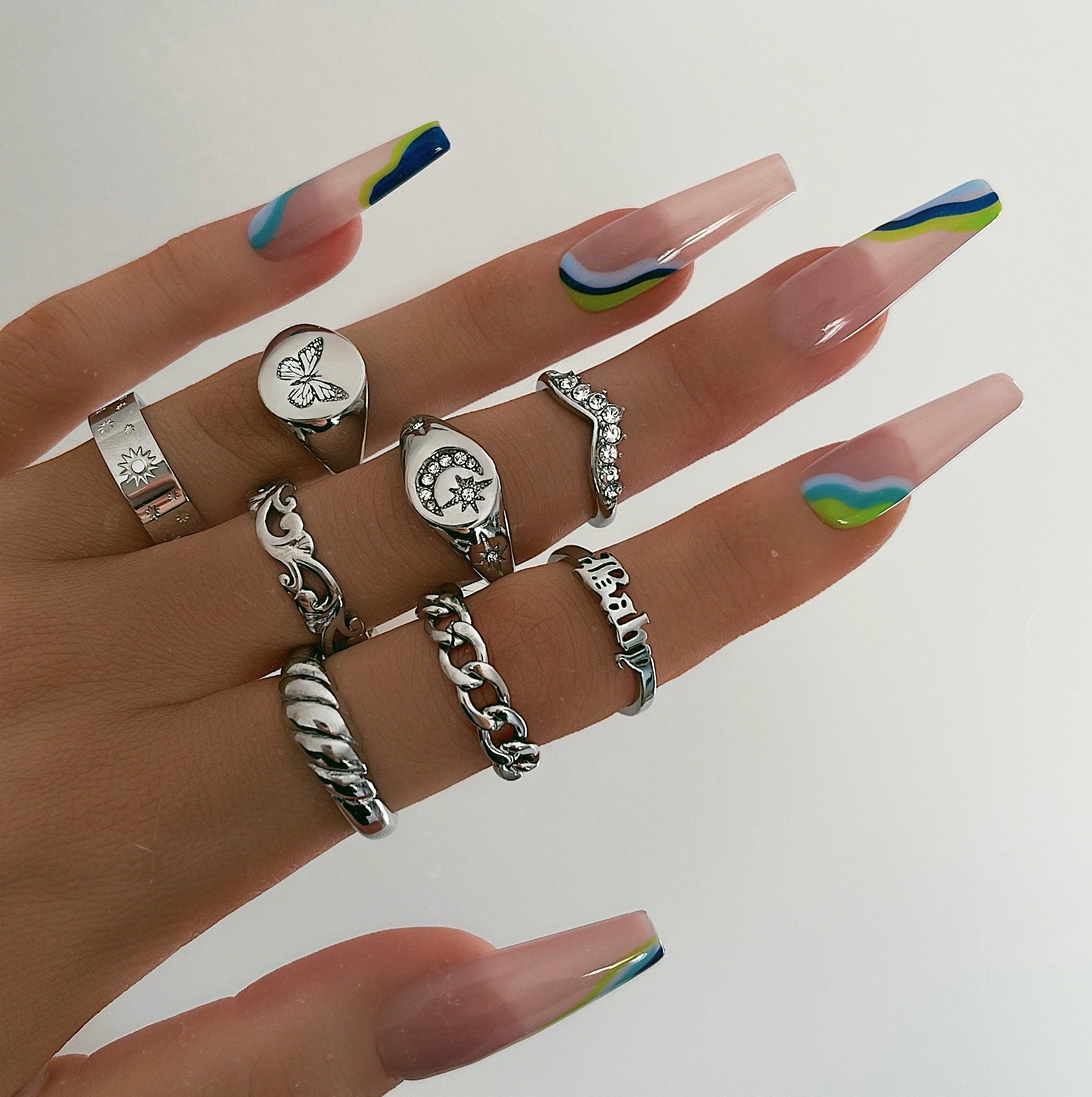 BohoMoon Stainless Steel Luna Signet Ring